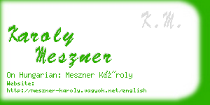 karoly meszner business card